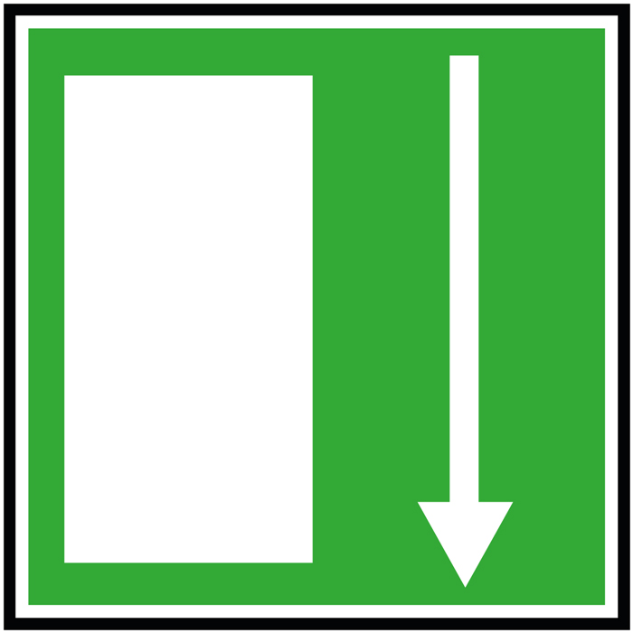 Pictogramme Sortie de secours vers le bas