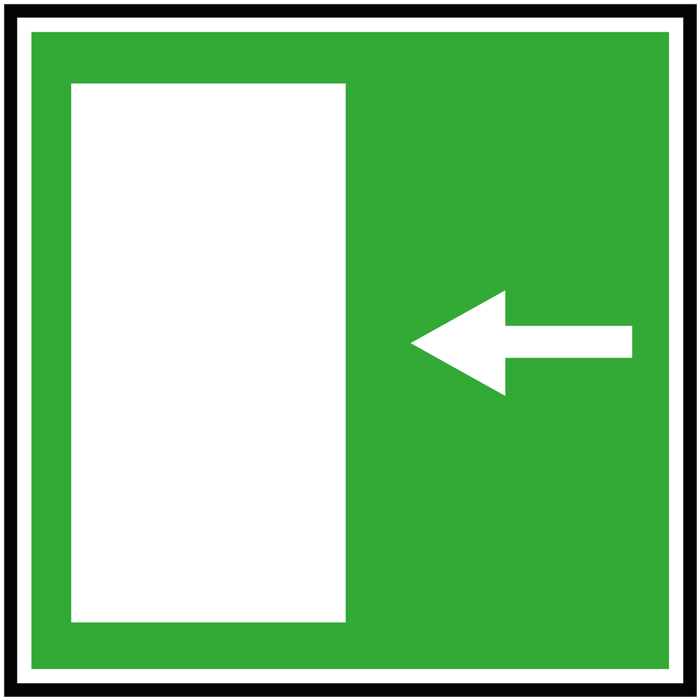 Pictogramme Sortie de secours vers la gauche