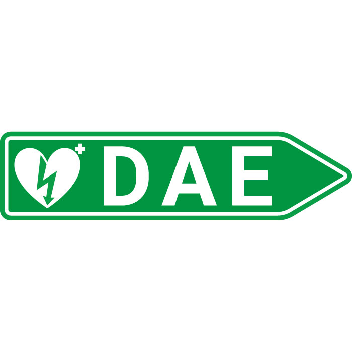  Pictogramme DAE avec flèche vers la droite