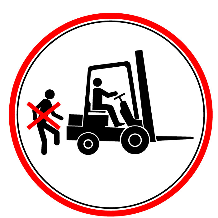 Pictogramme Défense d'accompagner le conducteur sur le chariot élévateur STF 3114S