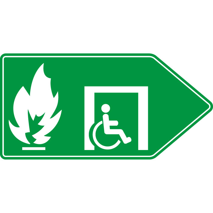Pictogramme Espace attente sécurisé vers la droite - STF 2145S