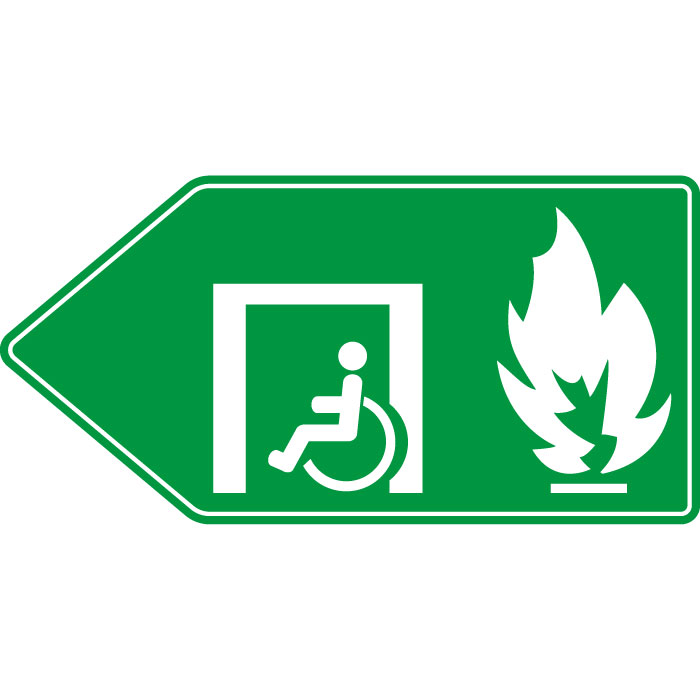 Pictogramme Espace attente sécurisé vers la gauche - STF 2146S