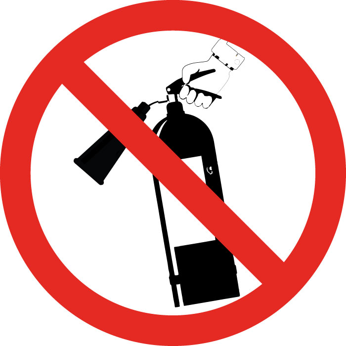 Pictogramme Défense d'utiliser l'extincteur