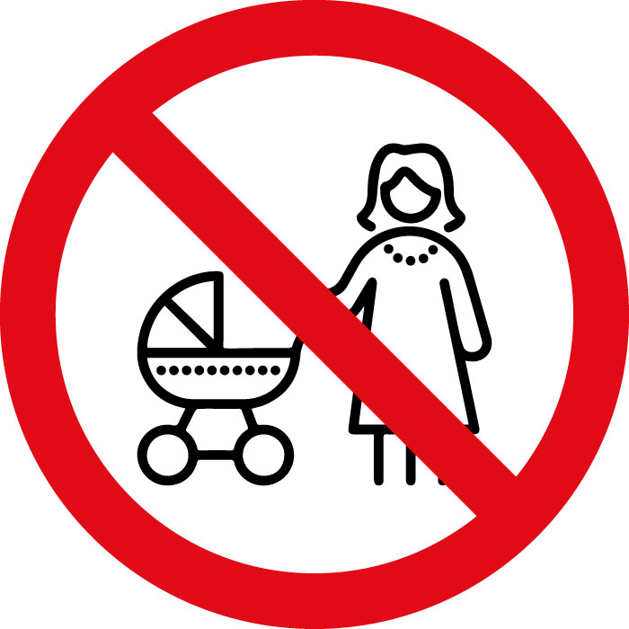 Pictogramme Interdit aux poussettes