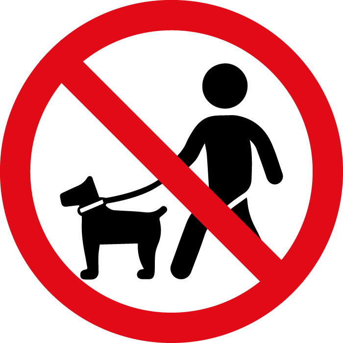 Pictogramme Panneau interdiction aux chiens même tenus en laisse 2