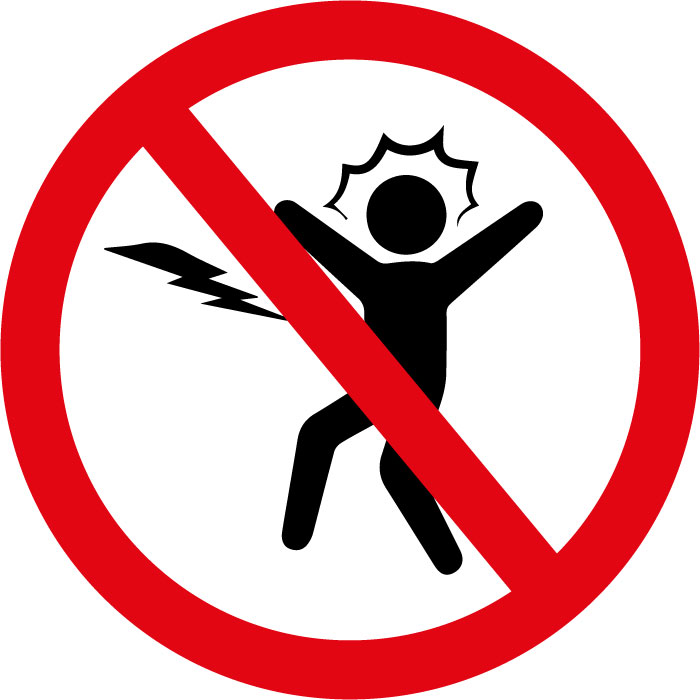 Pictogramme attention courant électrique interdit 1