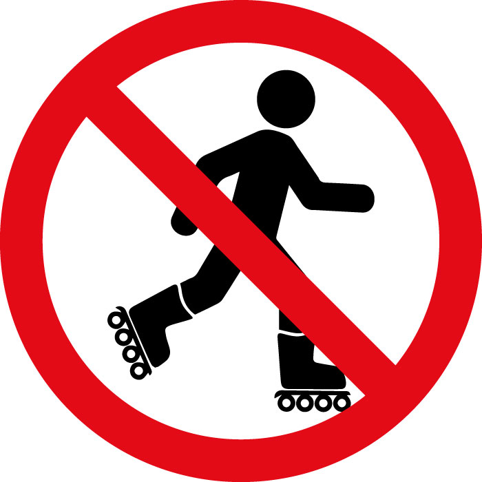 Pictogramme Rollers interdits
