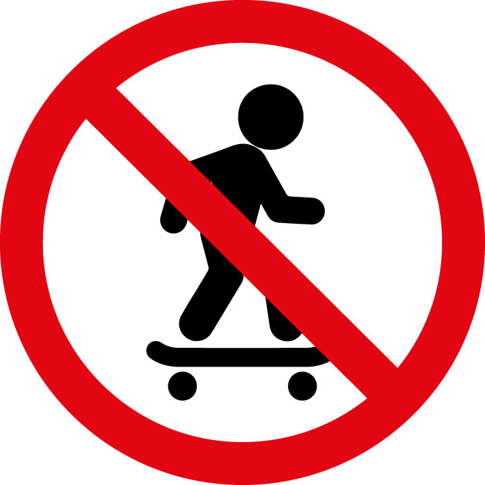 Pictogramme Skateboards interdits