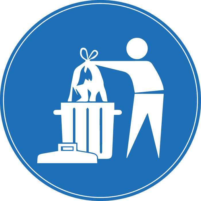 Pictogramme Utiliser les poubelles