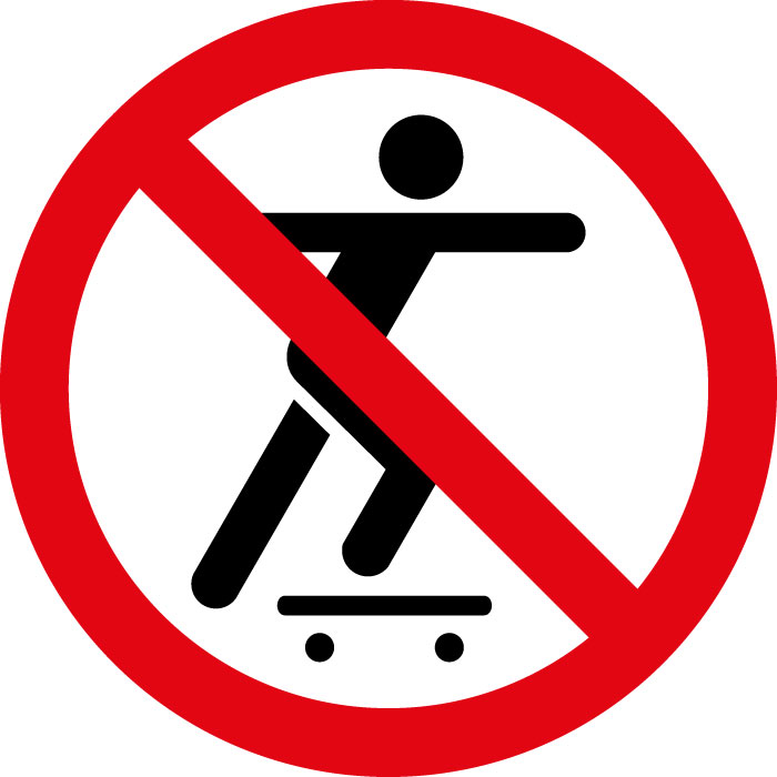 Pictogramme Interdit aux skateboards 2