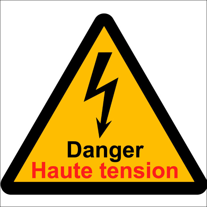 Pictogramme danger de mort haute tension
