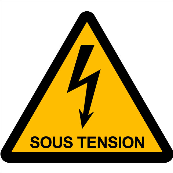 Pictogramme danger de mort sous tension