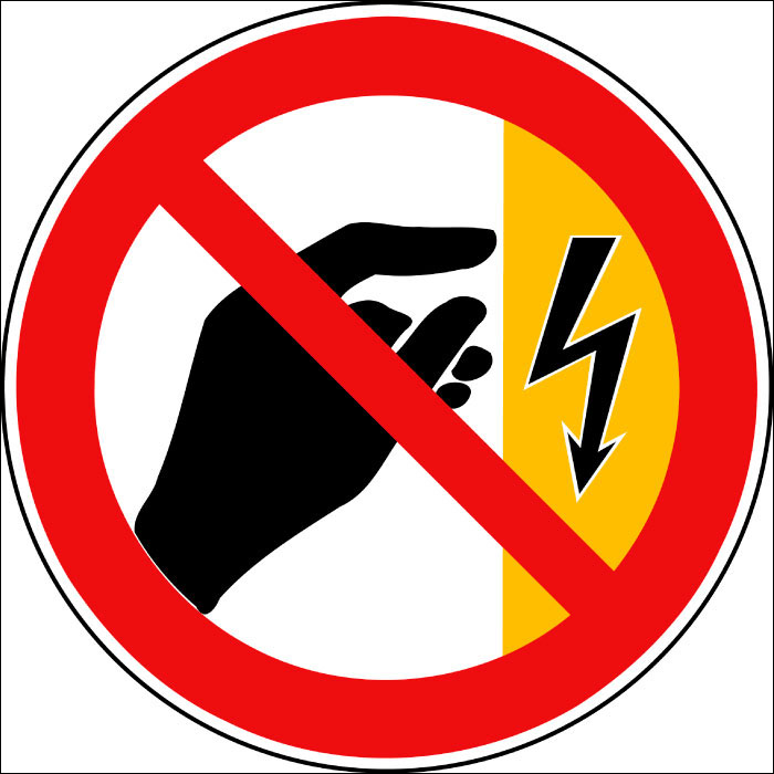 Pictogramme défense de toucher électrique