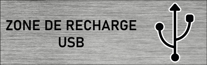 Plaque de porte Zone de recharge USB