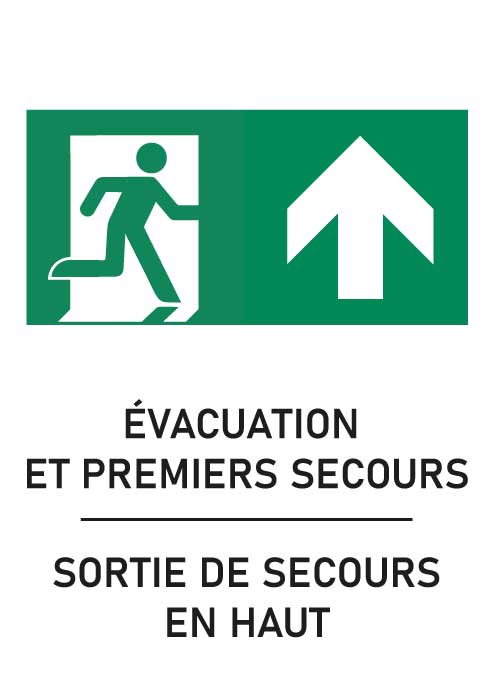 Panneau Sortie de secours vers le haut 