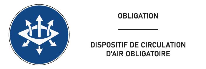 Signalétique dispositif de circulation d'air obligatoire - format rectangle