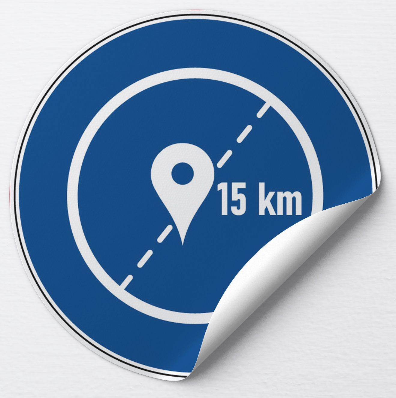 Autocollant Autorisation de circuler jusqu'à 15km autour du domicile