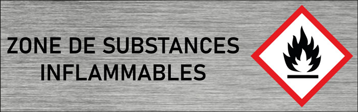 Plaque de porte Zone de substances inflammables