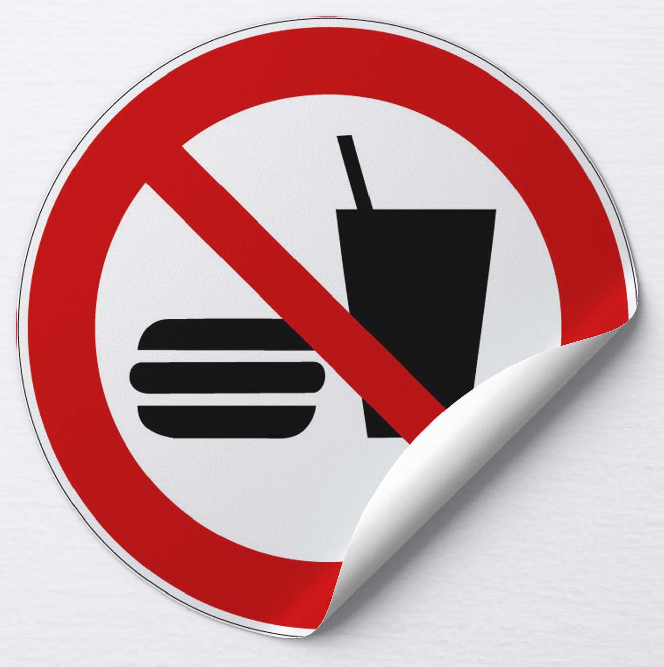 Autocollant Interdiction de manger ou de boire