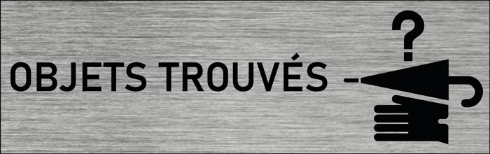 Plaque de porte Objets trouvés