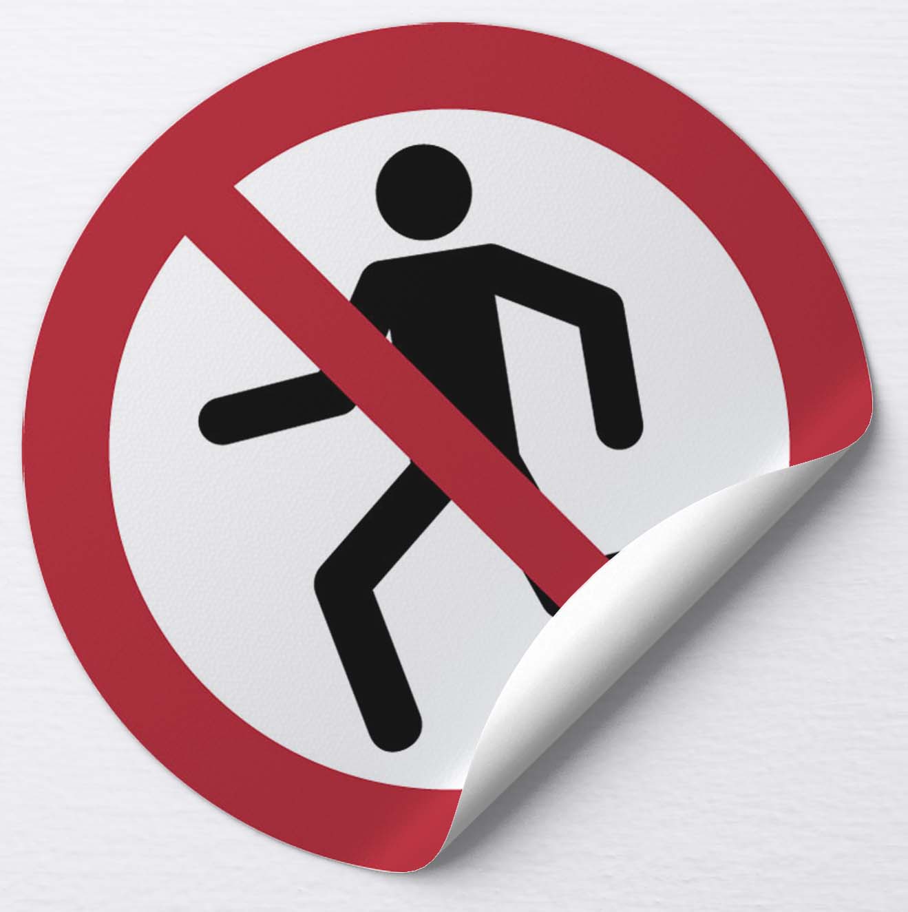 Autocollant rond Ne pas courir