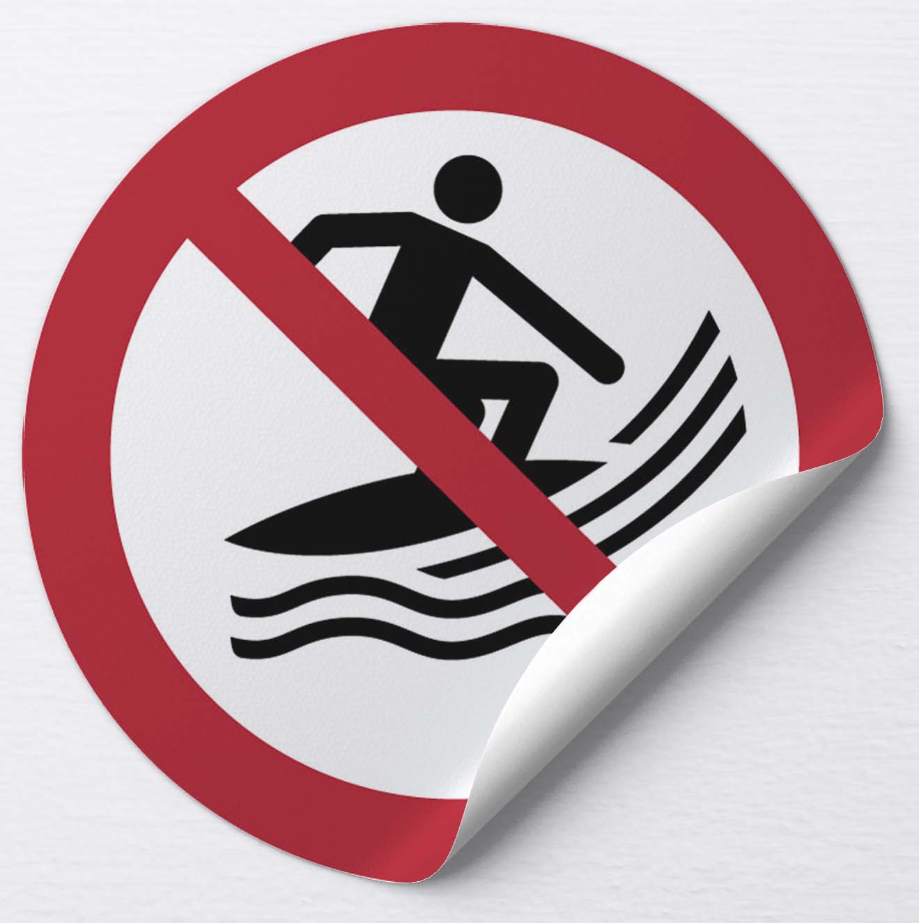 Autocollant Pratique du surf interdite
