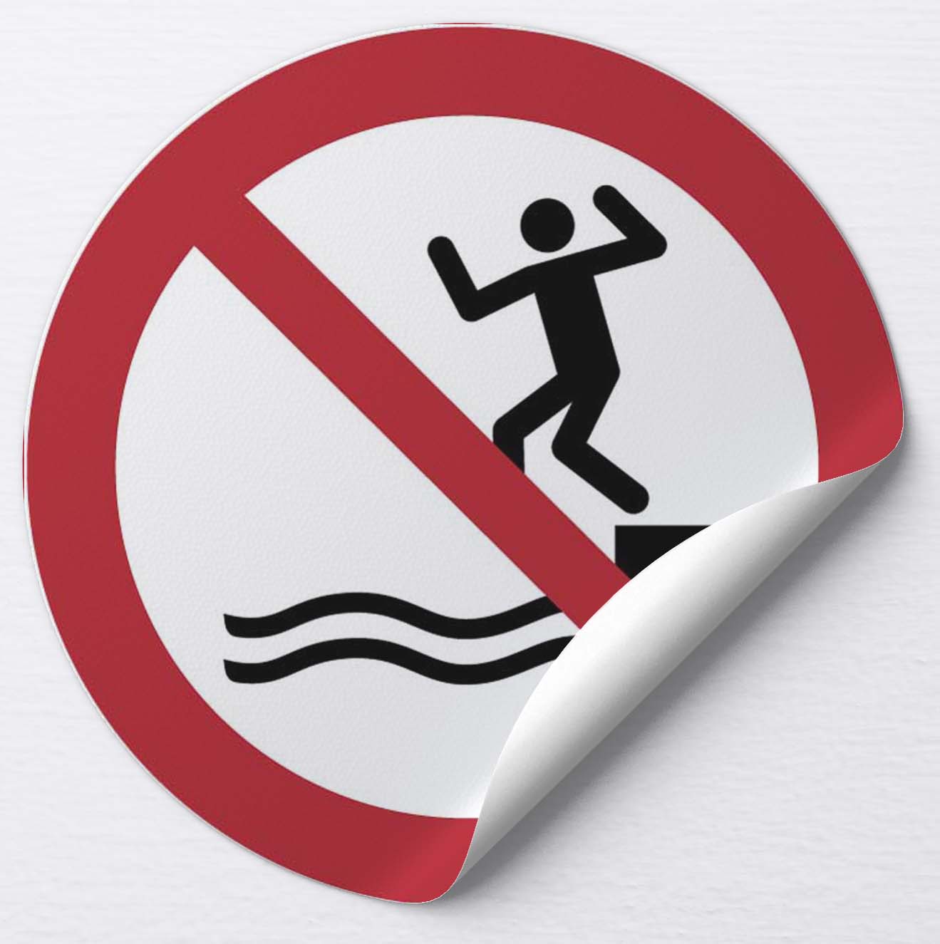 Autocollant Ne pas sauter dans l’eau
