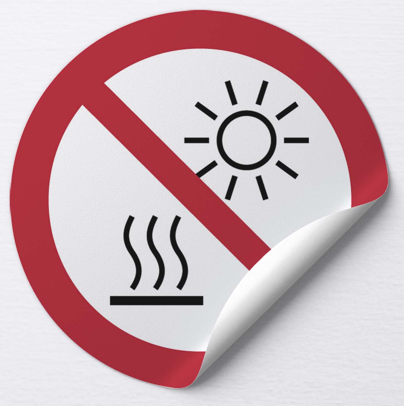 Autocollant Ne pas exposer à la lumière directe du soleil ni à une surface chaude
