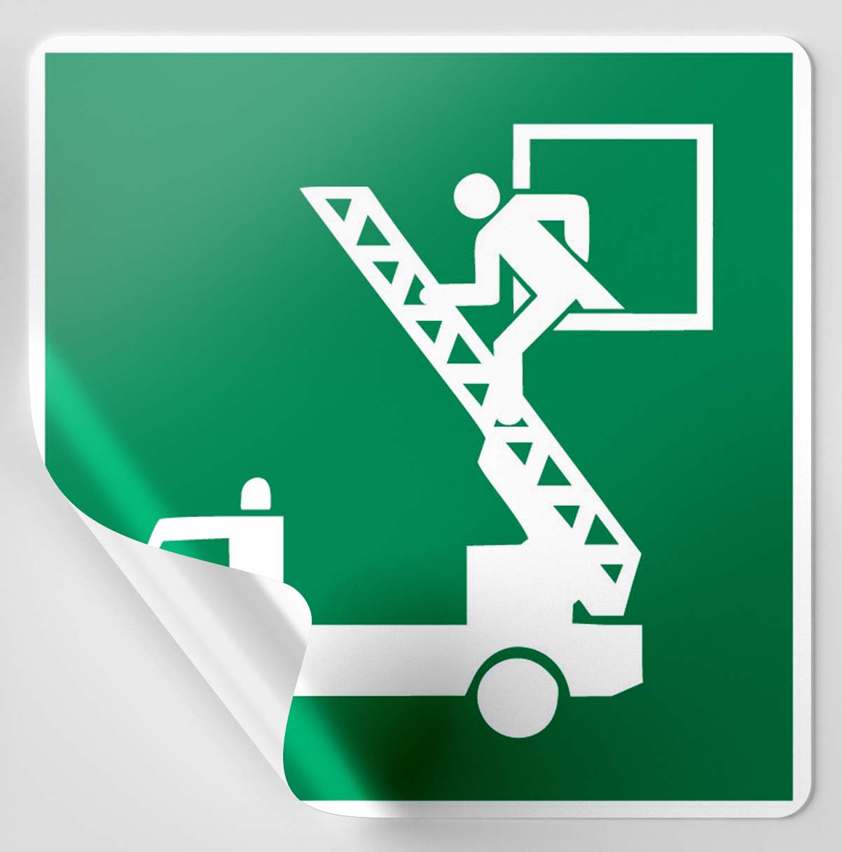 Autocollant fenêtre de secours
