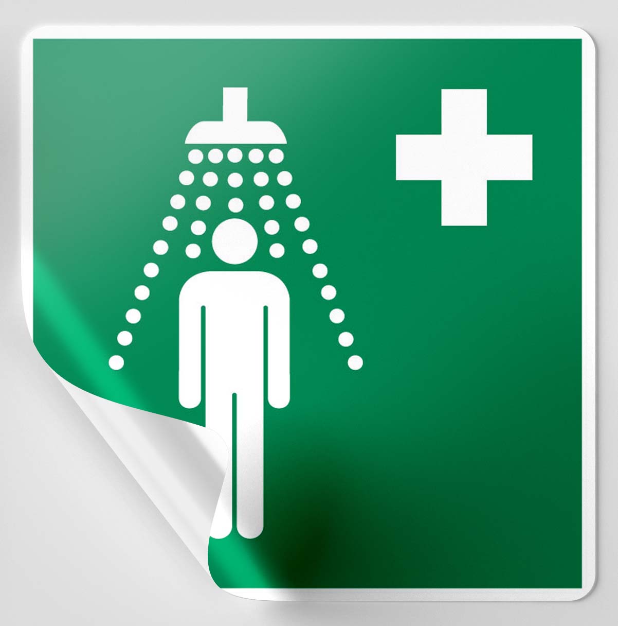 Autocollant douche de sécurité
