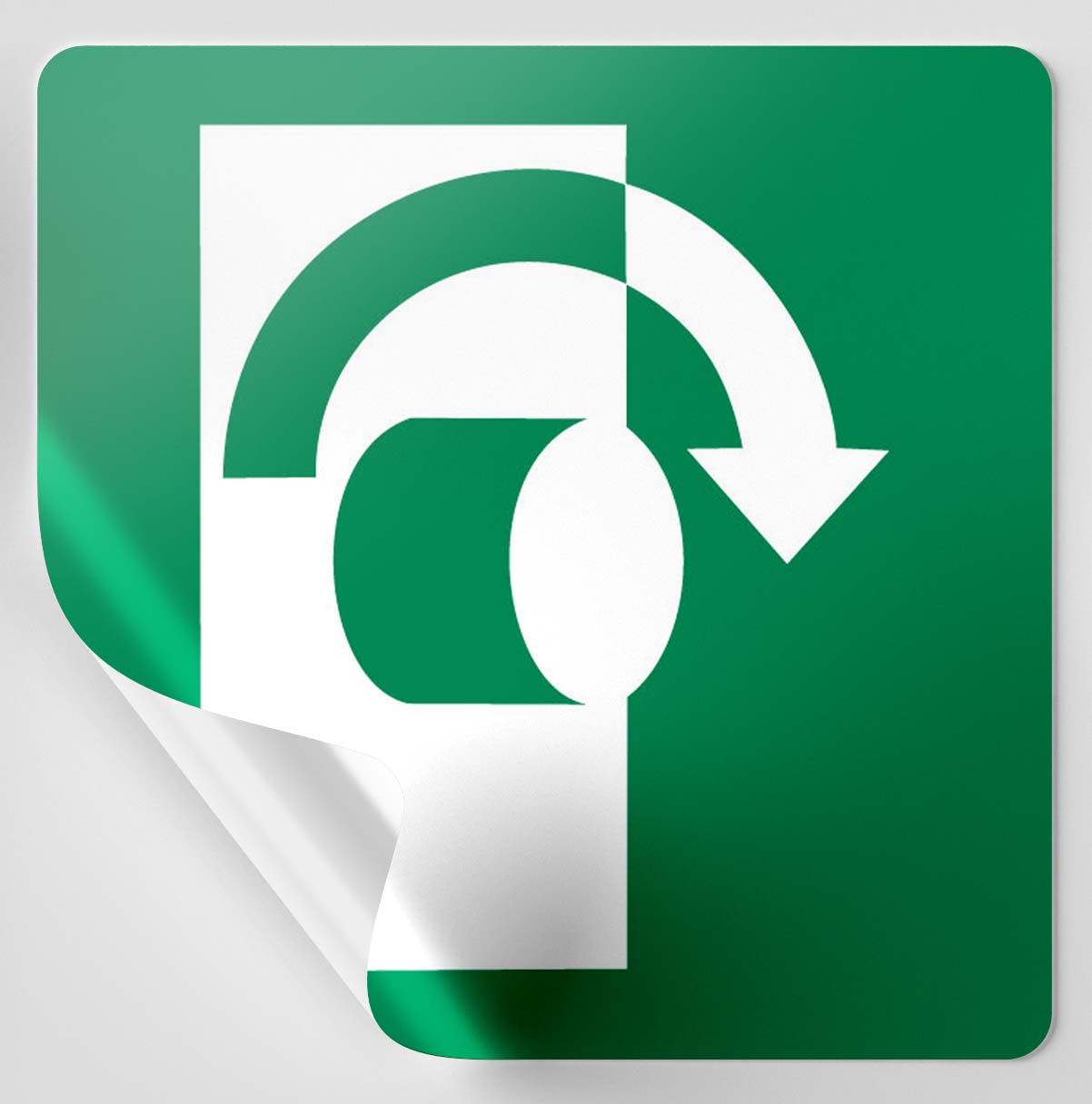 Autocollant tourner dans le sens des aiguilles d'une montre pour ouvrir
