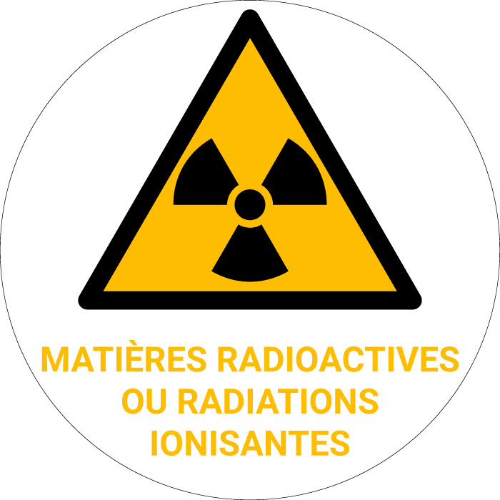 Panneau pictogramme Matières radioactives ou radiations ionisantes