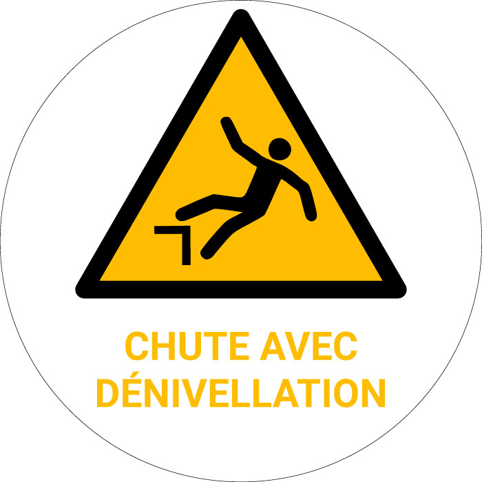 Panneau pictogramme Chute avec dénivellation