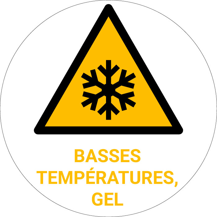 Panneau pictogramme Basses températures, gel