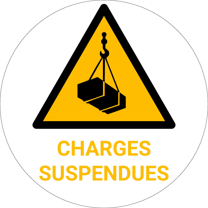 Panneau pictogramme Charges suspendues