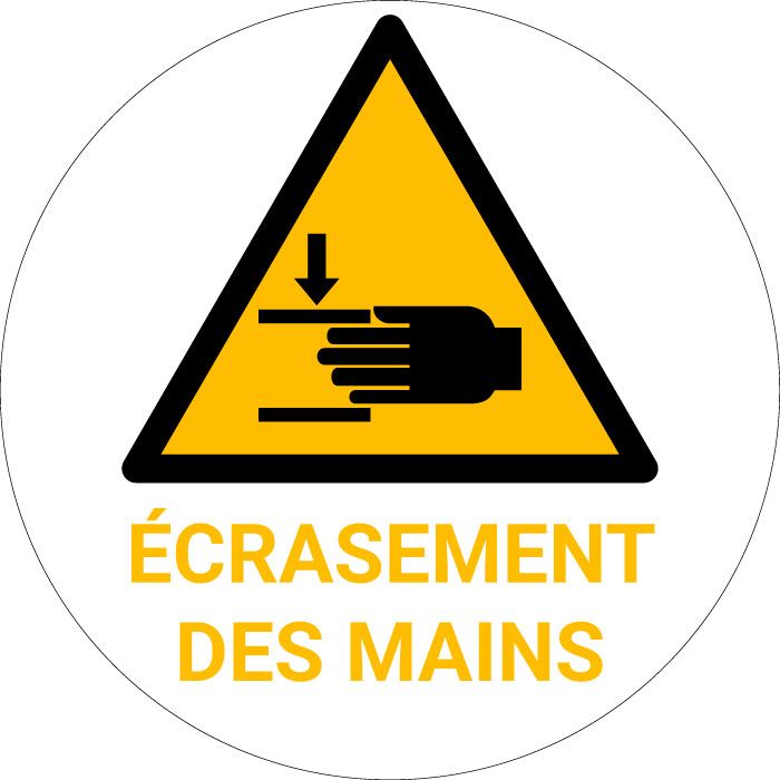 Panneau pictogramme Écrasement des mains