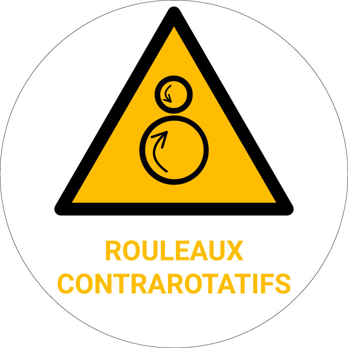 Panneau pictogramme Rouleaux contrarotatifs