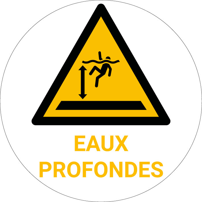Panneau pictogramme Eaux profondes