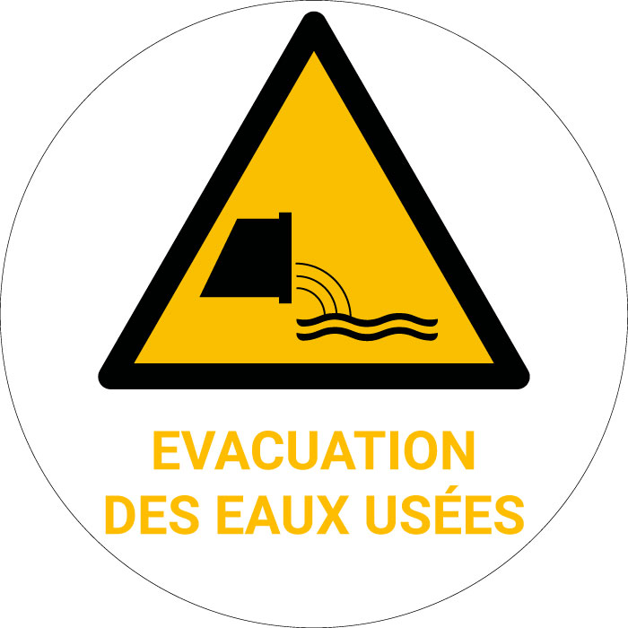 Panneau pictogramme Évacuation des eaux usées