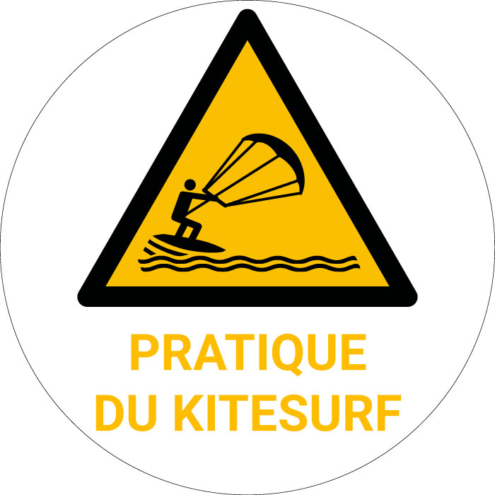 Panneau pictogramme Pratique du kitesurf