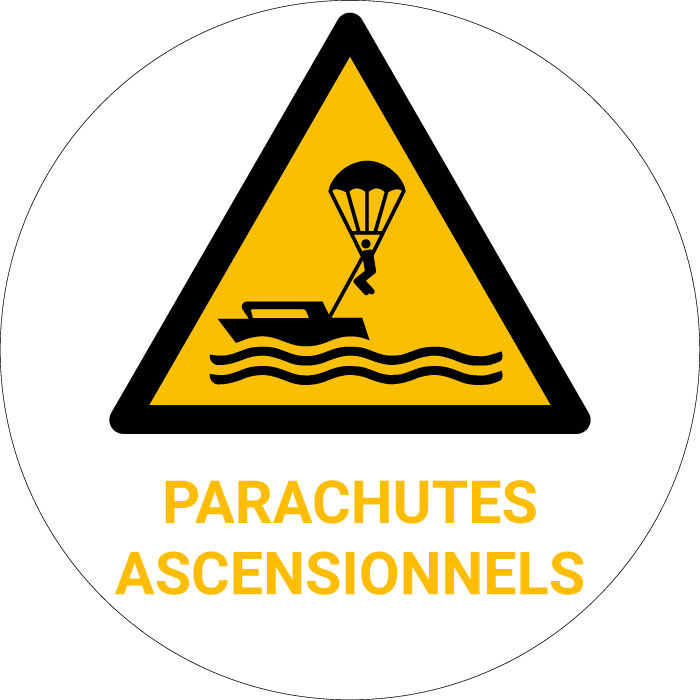 Panneau pictogramme Parachutes ascensionnels