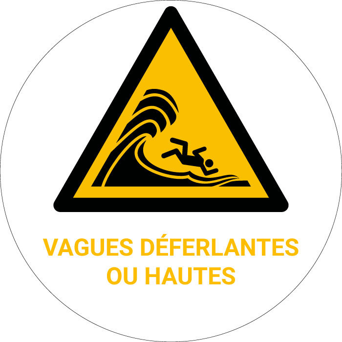 Panneau pictogramme Vagues déferlantes ou hautes