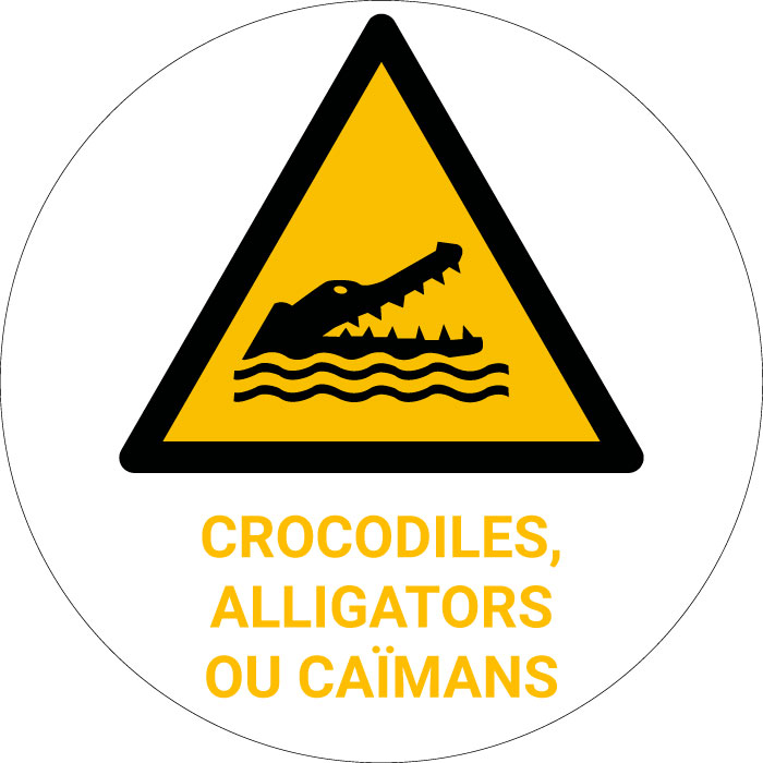 Panneau pictogramme Crocodiles, alligators ou caïmans