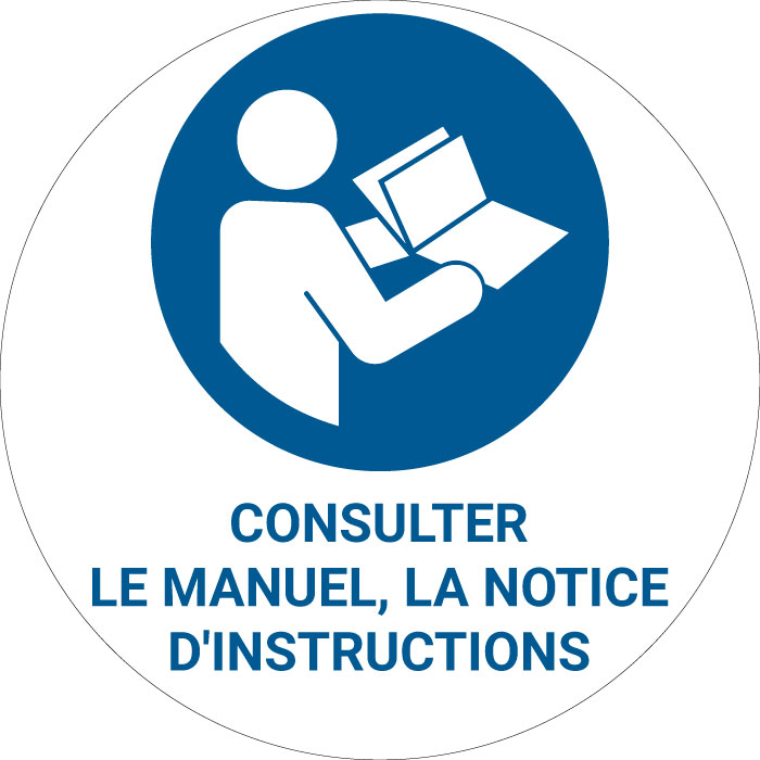 Panneau pictogramme Consulter le manuel  la notice d'instructions