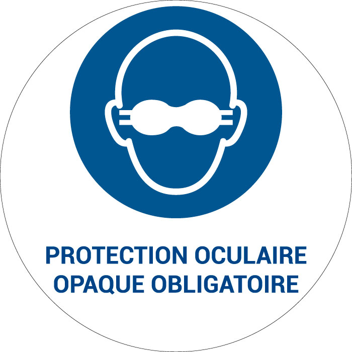 Panneau pictogramme Protection oculaire opaque obligatoire