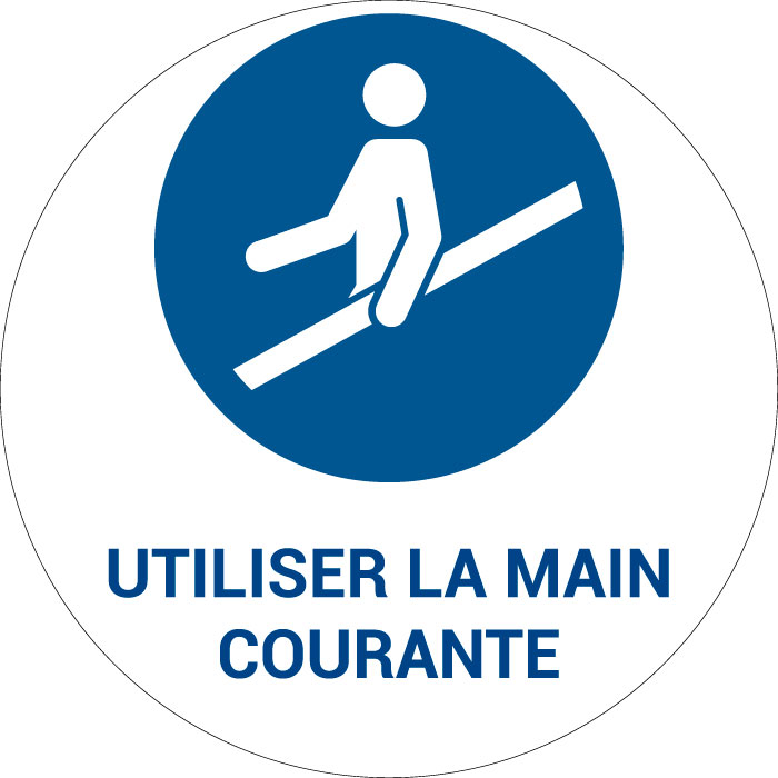 Panneau pictogramme Utiliser la main courante