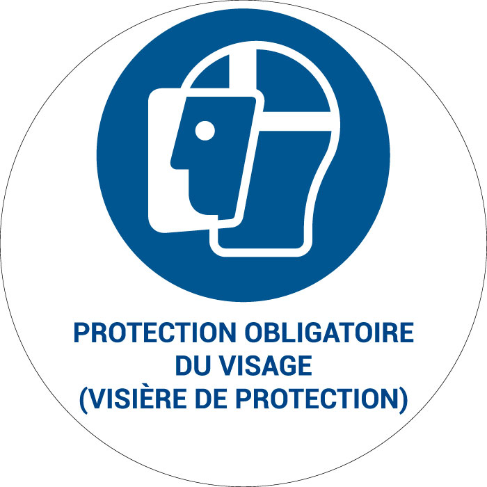 Panneau pictogramme Protection obligatoire du visage (visière de protection)