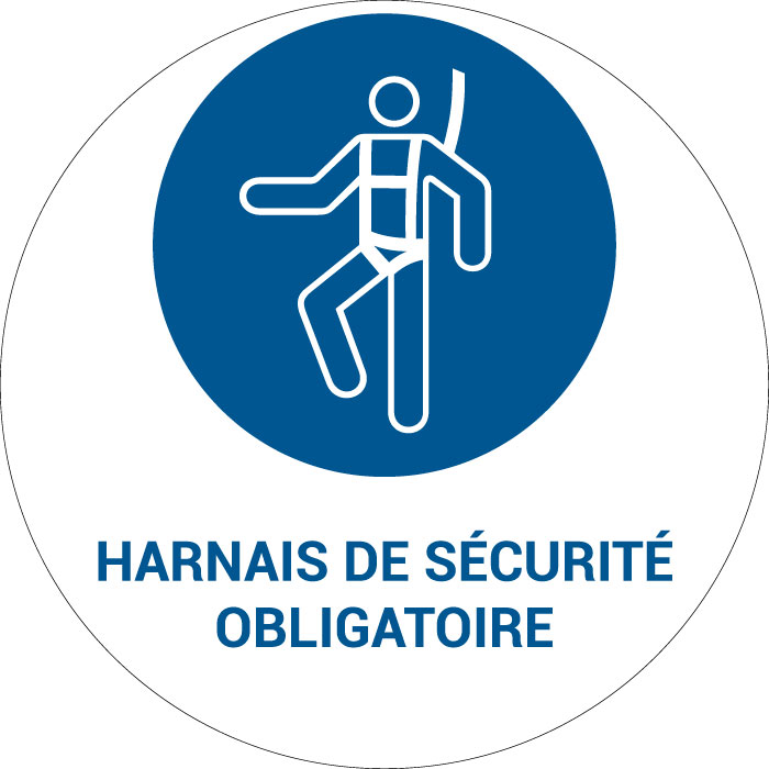 Panneau pictogramme Harnais de sécurité obligatoire