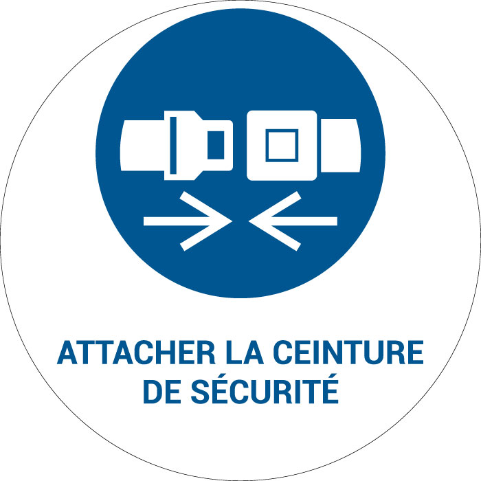 Panneau pictogramme Attachez la ceinture de sécurité