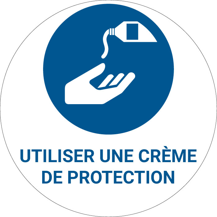 Panneau pictogramme Utiliser une crème de protection